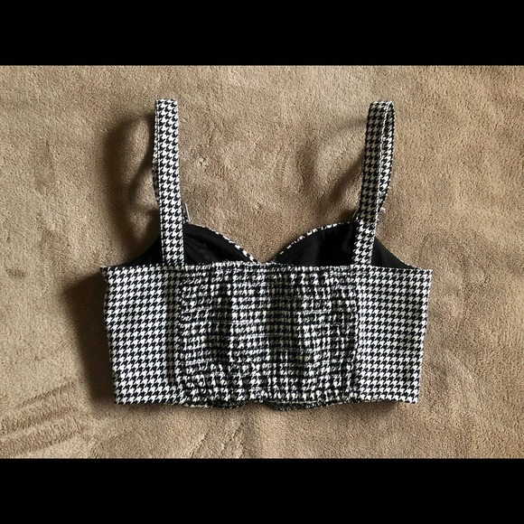 Houndstooth bralette crop top - Picture 3 of 4